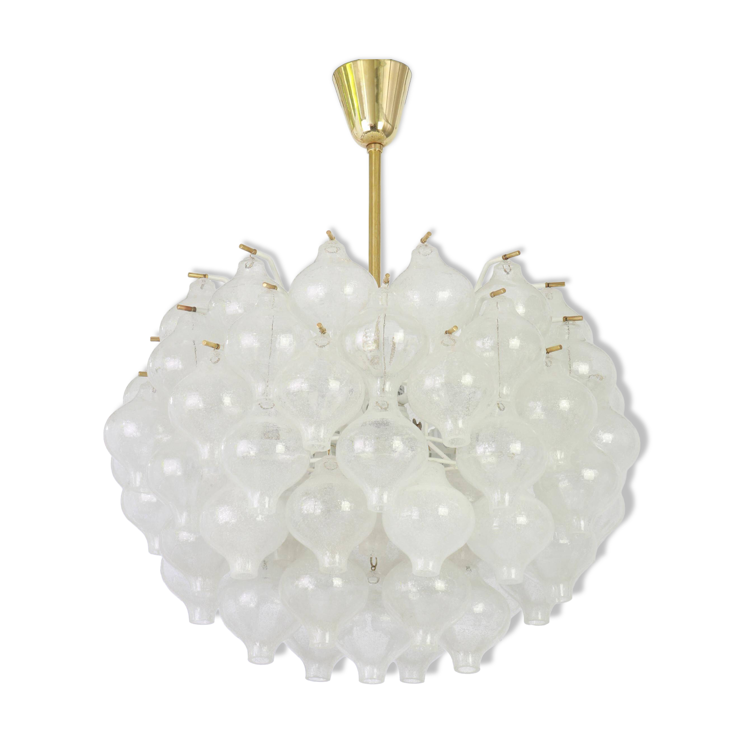 1 of 6 large tulip glass chandeliers by Kalmar, Austria, 1960s