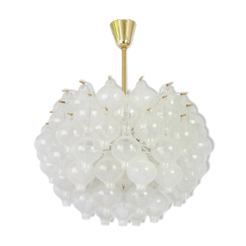 1 of 6 large tulip glass chandeliers by Kalmar, Austria, 1960s