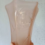Tulipe en cloche - verre rose mat décor géométrique clair