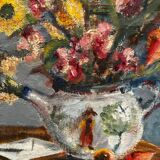 Still life painting with flowers and keys, 1973