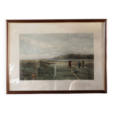 Lithographie colorisée, "The Drive" Golf, d'après Douglas Adams (1853-1920)