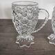 Set of 2 vintage pressed glass cups/mugs.