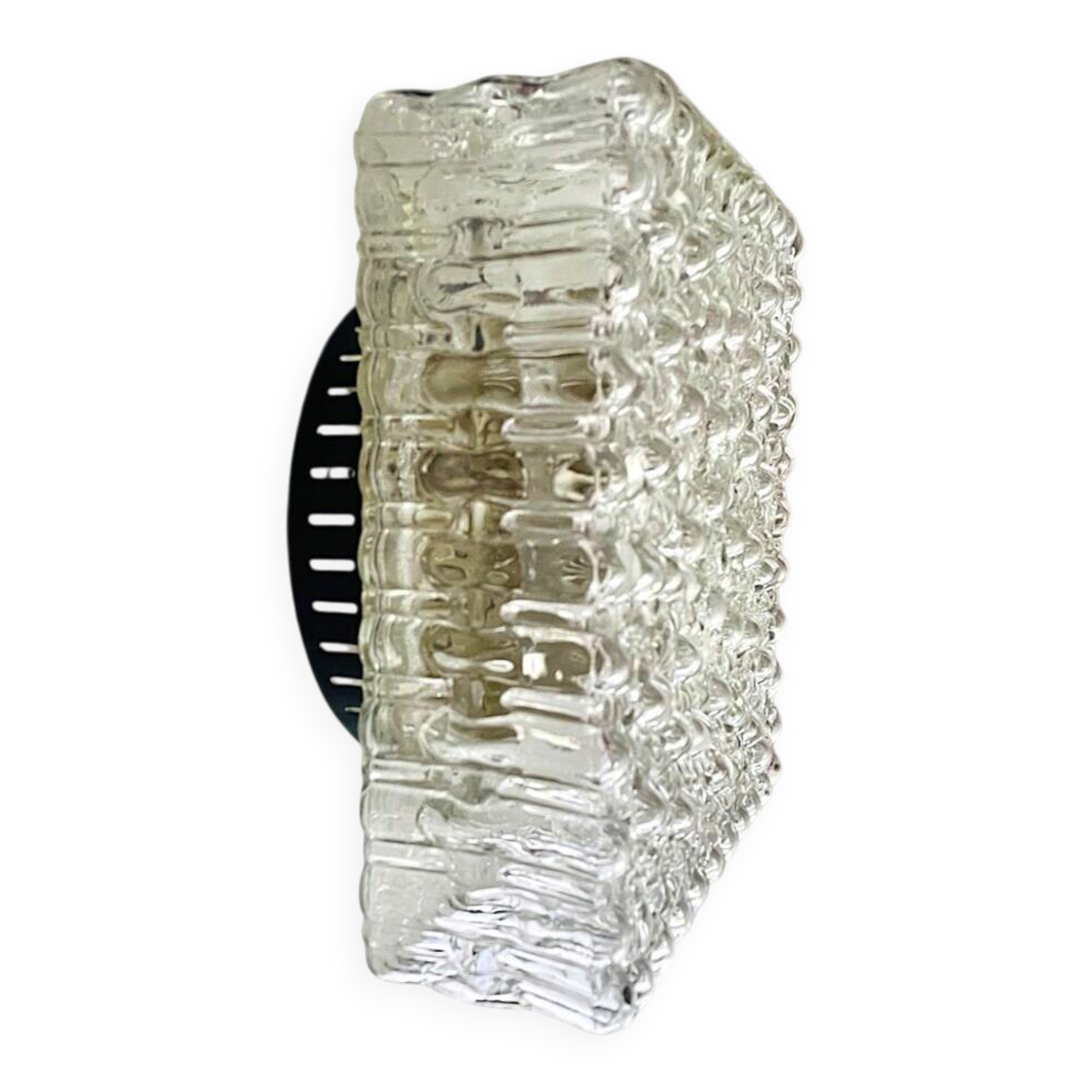 Large glass square flush mount ceiling or wall lamp