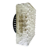 Large glass square flush mount ceiling or wall lamp