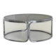Space Age Coffee Table with Smoked Glass and Chrome