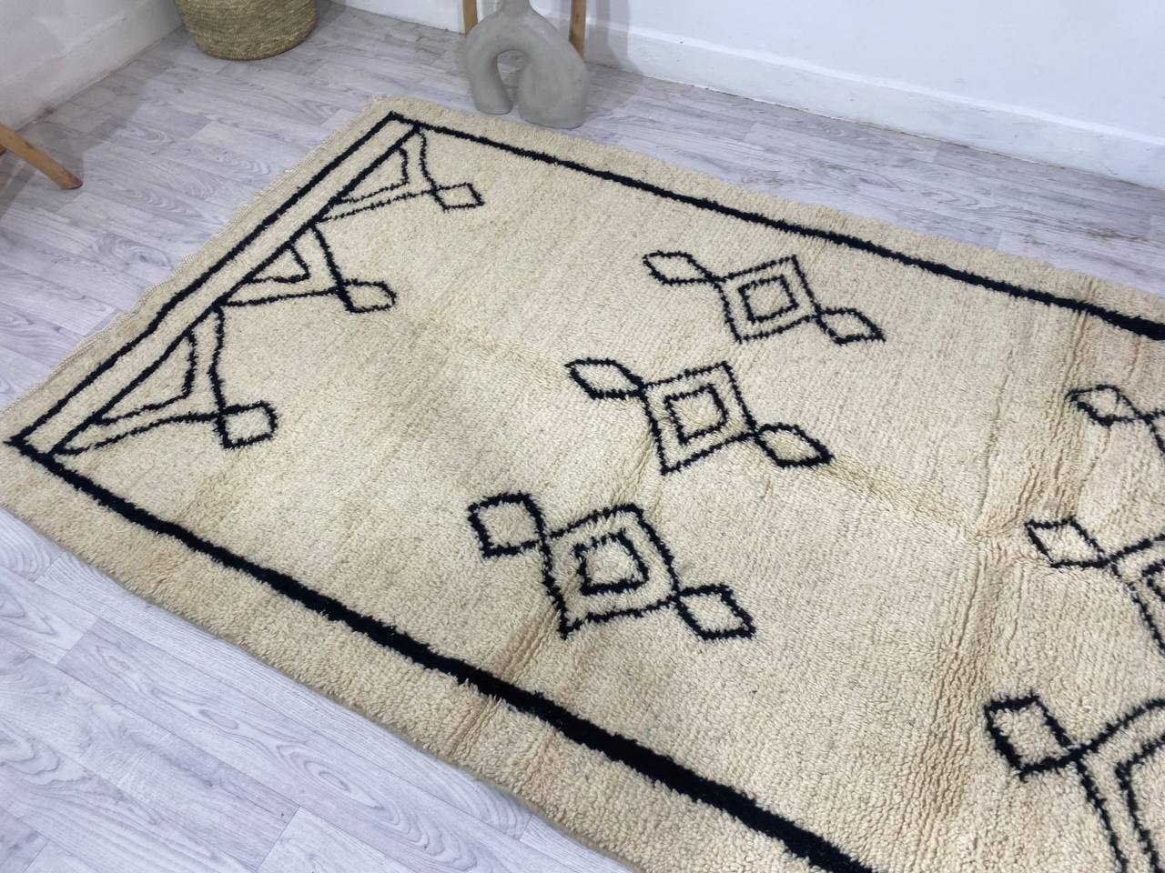 Handmade Moroccan Berber carpet 252 x 155 CM