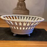 White earthenware fruit basket