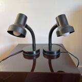 Pair of black Italian bedside lamps