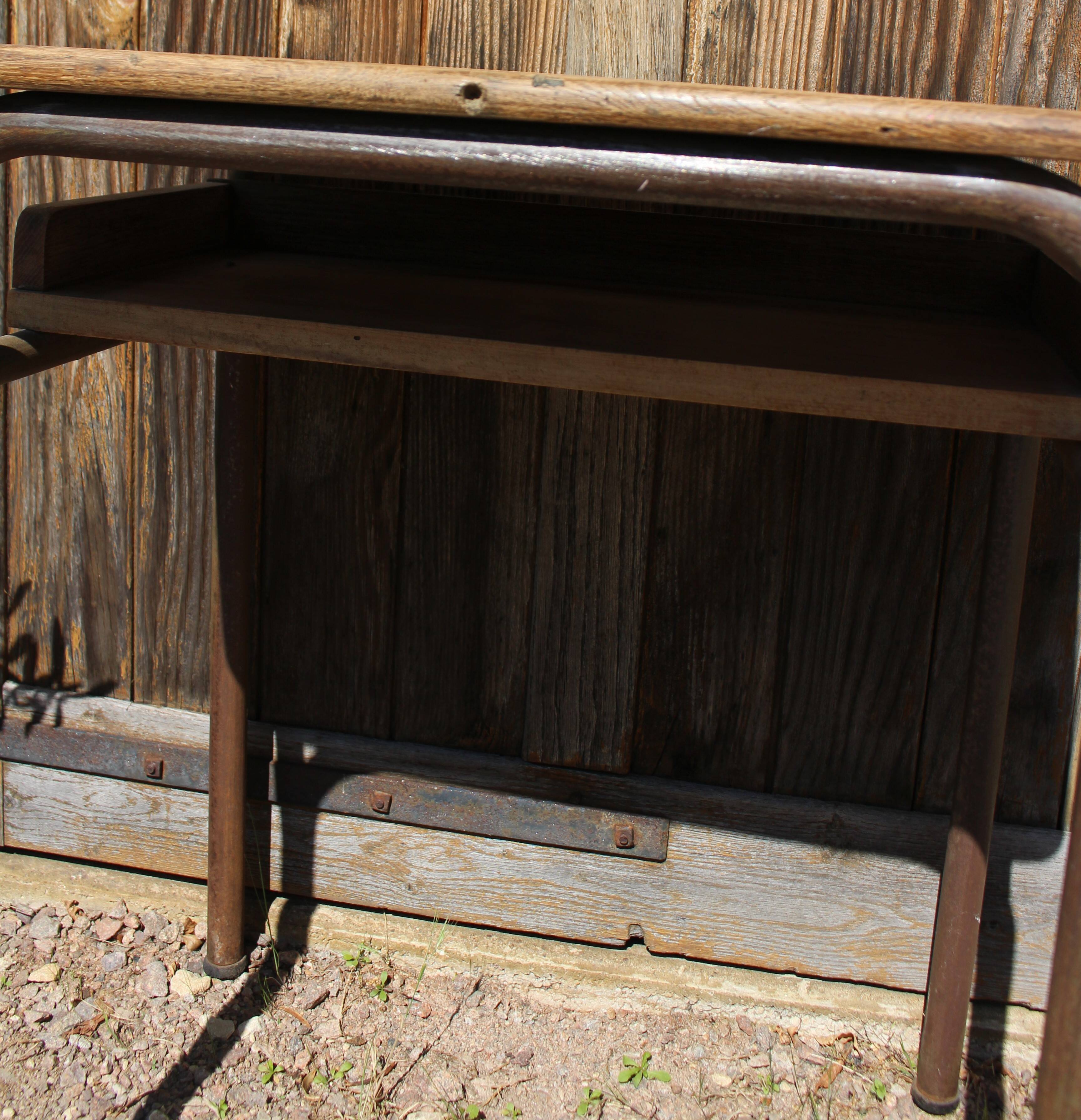 School table School desk wood metal vintage
