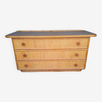 Vintage rattan chest of drawers 3 drawers ep 1970/80