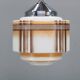 1930s Napako Art Deco pendant light in chrome and glass, restored, new wiring