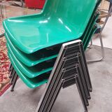 Modus Office Chairs by Osvaldo Borsani for Tecno, 70s, Set of 4 stackables