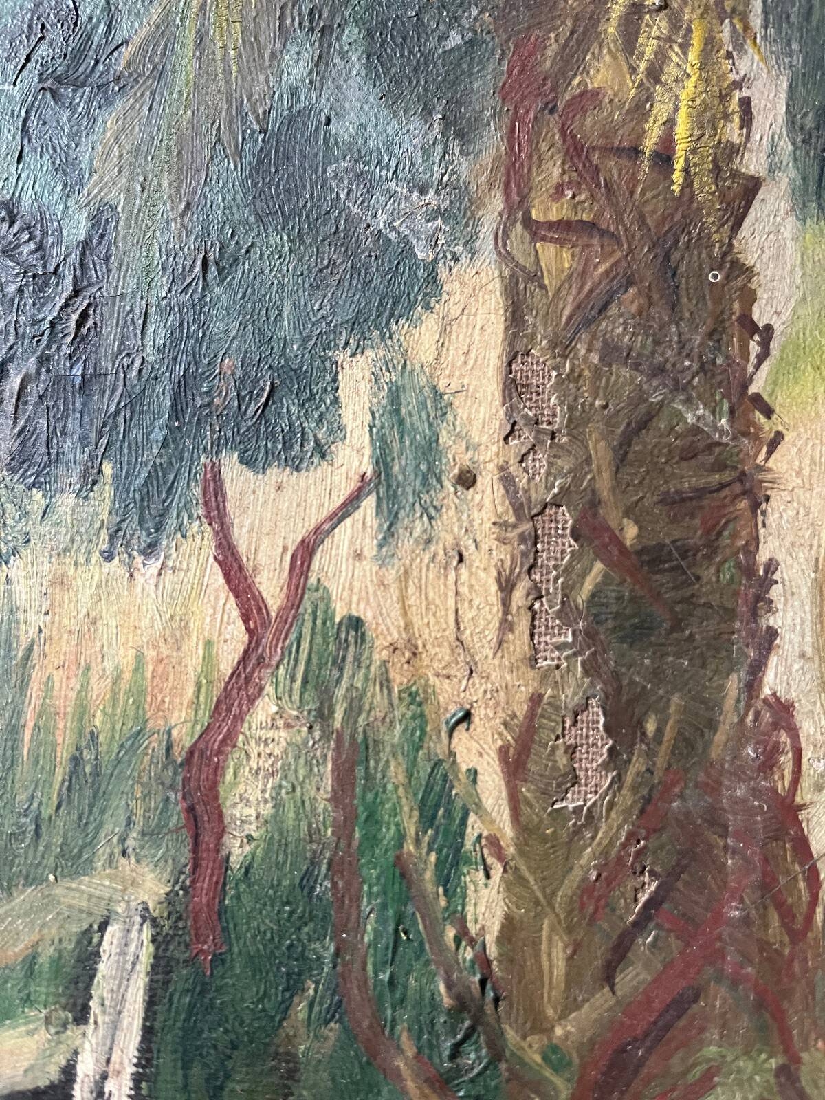 Oil painting on canvas "Lively Garden Landscape" signed