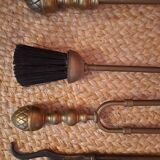 Brass fire kit with pine cones