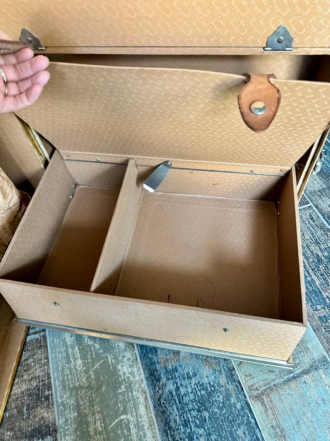 Antique cabin trunk in vellum