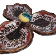 Plat apéritif / Coupelle tripode en céramique – Vallauris – Vintage