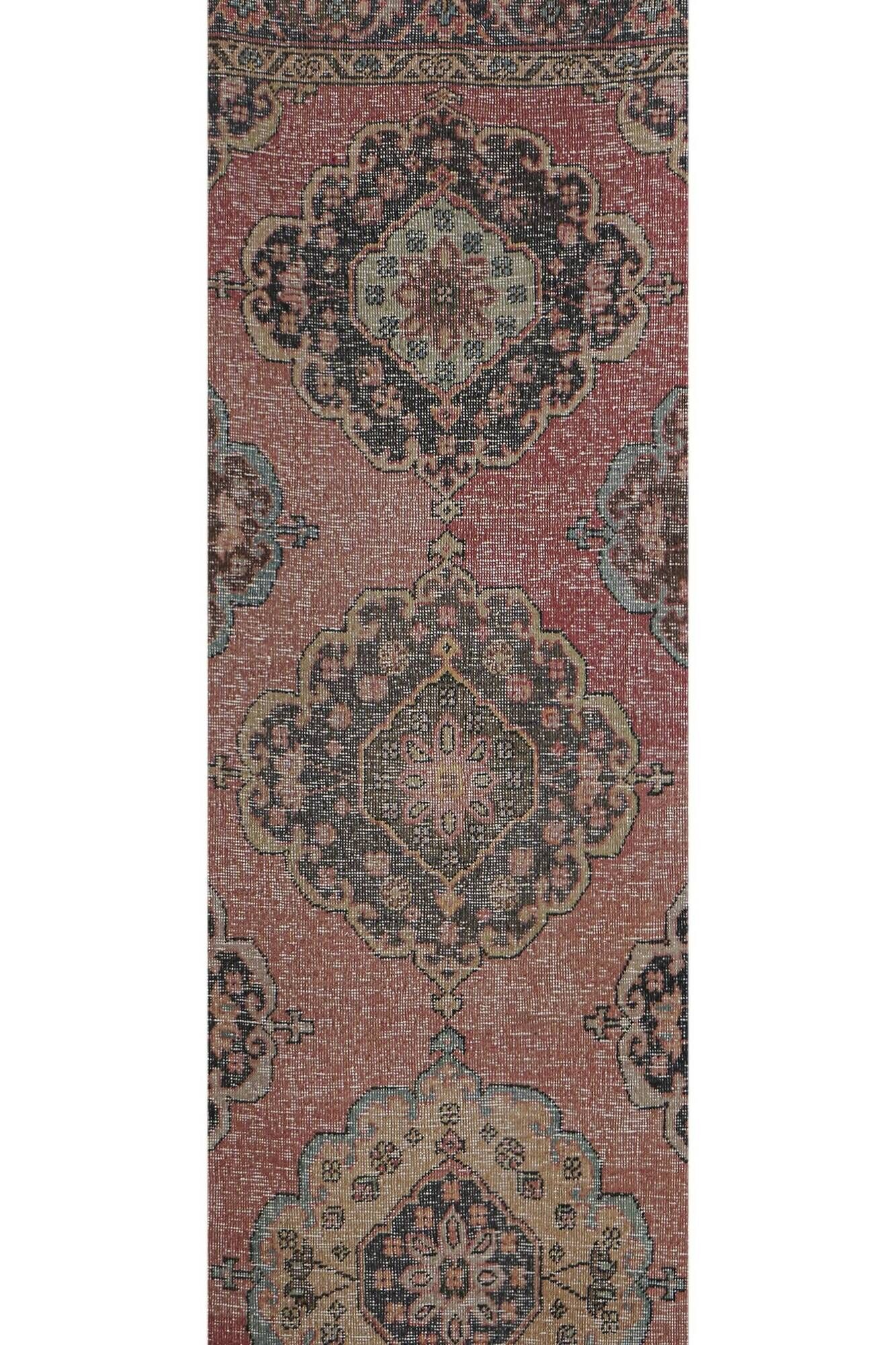 Vintage Turkish hallway rug 71x756 cm