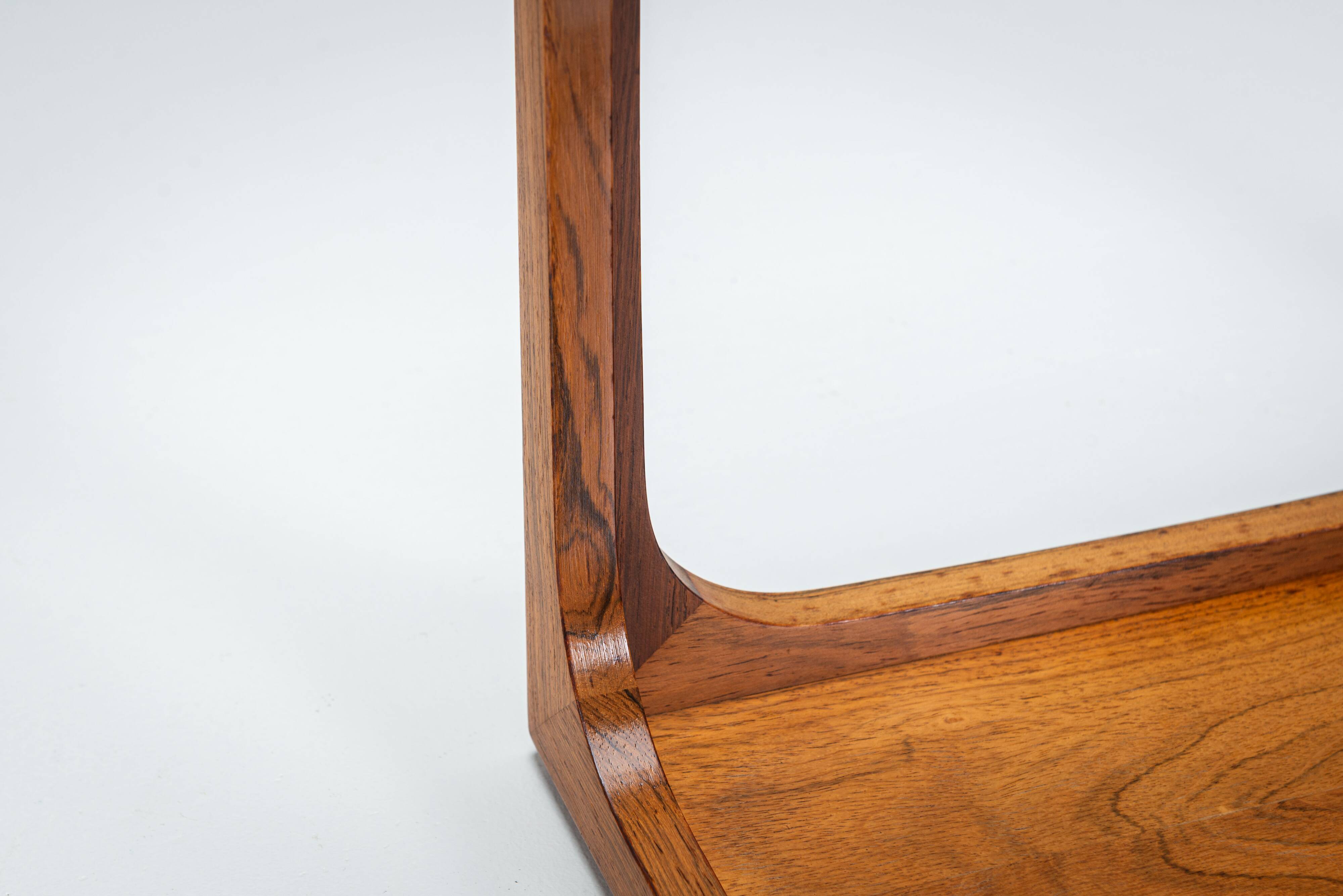 Jacob Brink sidetable in rosewood with smoked glass top