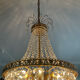 Bronze hot air balloon chandelier and crystal tassels