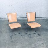 Set of Postmodern Italian Design Leather Dining Chairs by Segis, 1990s