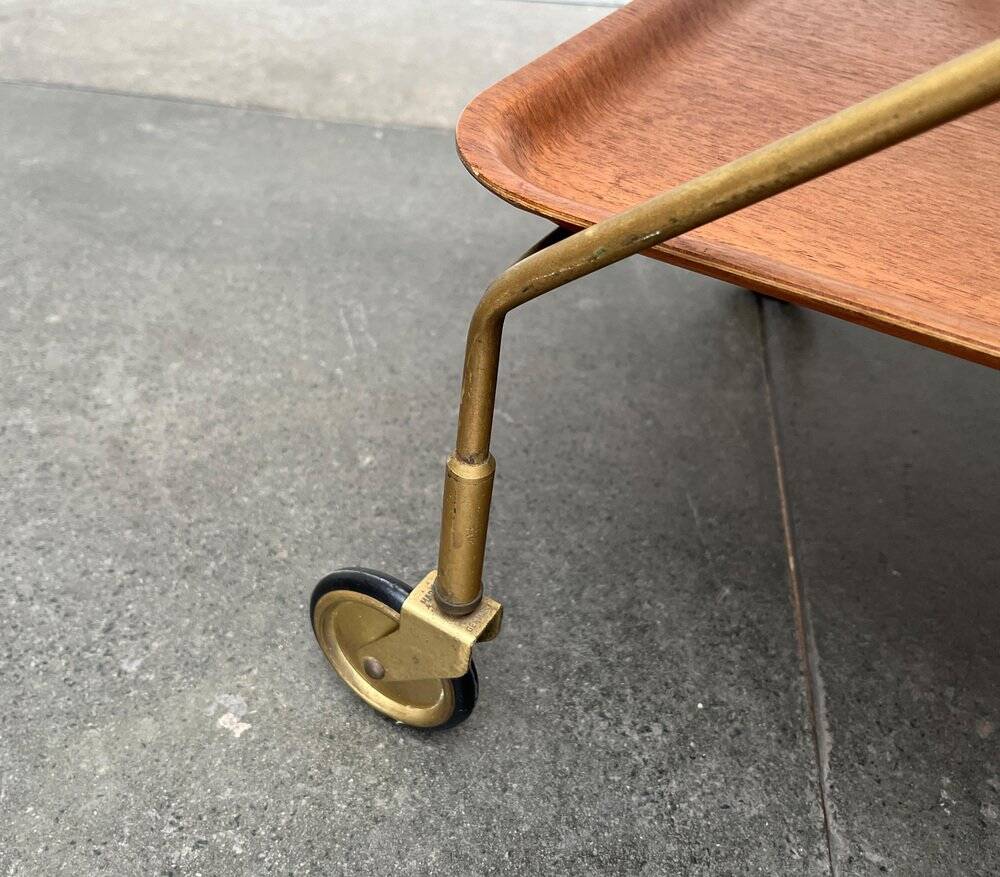 Mid-Century Teak and Metal Folding Bar by Silva Denmark, 1960s