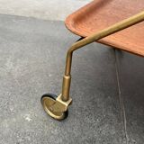 Mid-Century Teak and Metal Folding Bar by Silva Denmark, 1960s