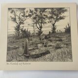 Antique print - Hiddensee cemetery - Lithograph from 1902