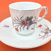 Ancienne Tasse / Soucoupe à café en porcelaine