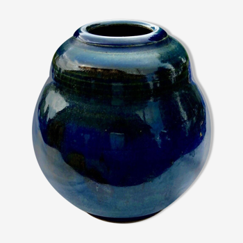 VASE PENSU , in enamelled ceramic, signed BLANOT