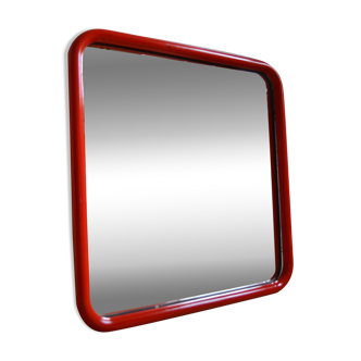 80s red post-modernist mirror dim: 60 x 60 cm