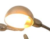 Pair of vintage chrome metal desk lamps with adjustable goosenecks.