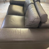 Grey leather sofa