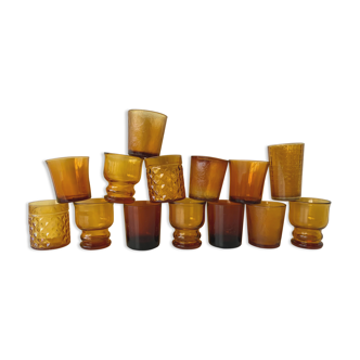 Vintage amber glasses