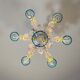 Venetian Rezzonico chandelier in multicoloured Murano glass circa 1900