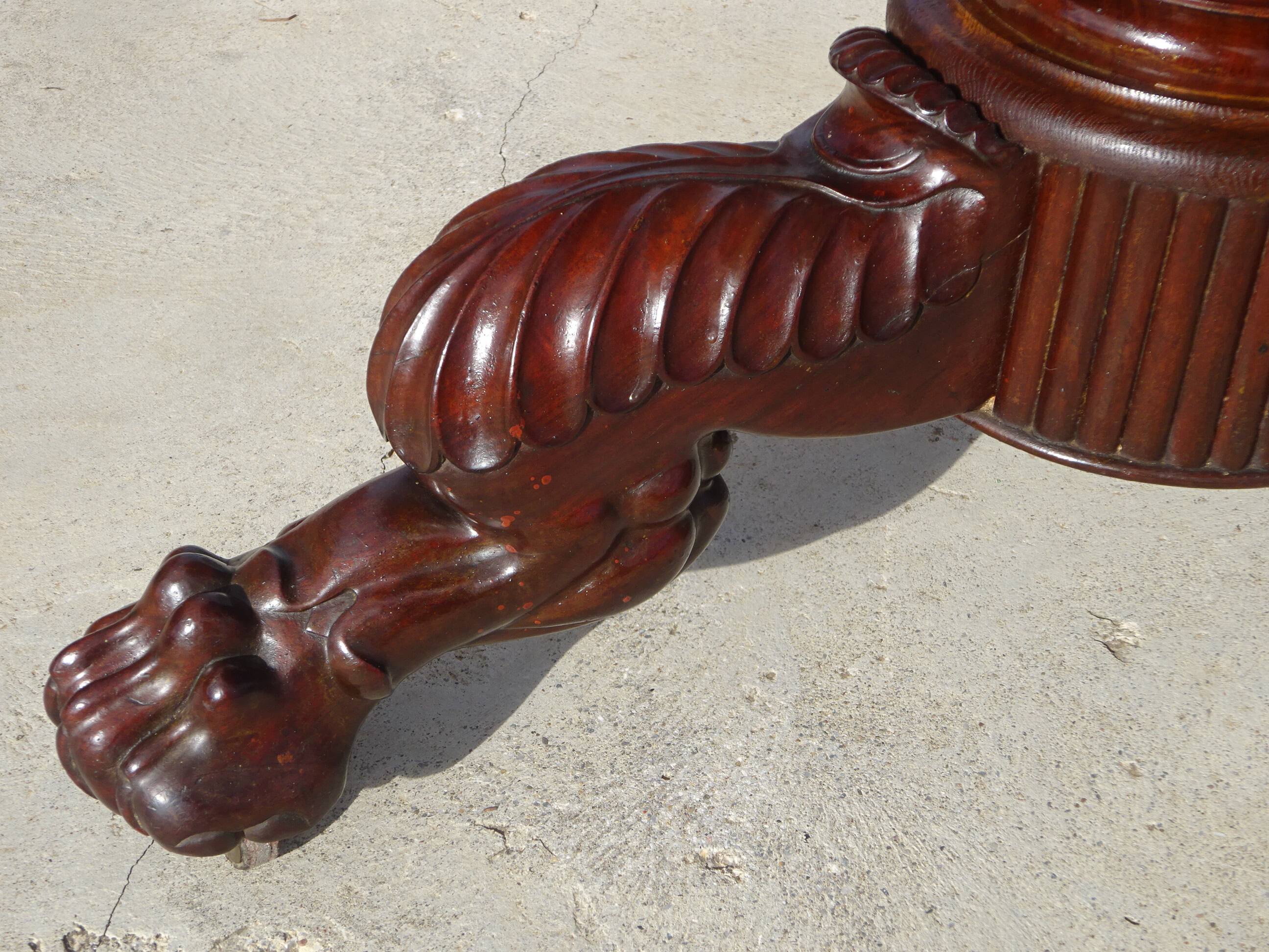 Empire guéridon, rotating marble top