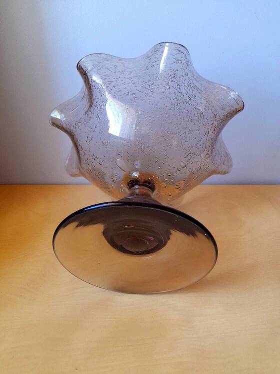Coupe en Verre Soufflé Bullé Riom 1960