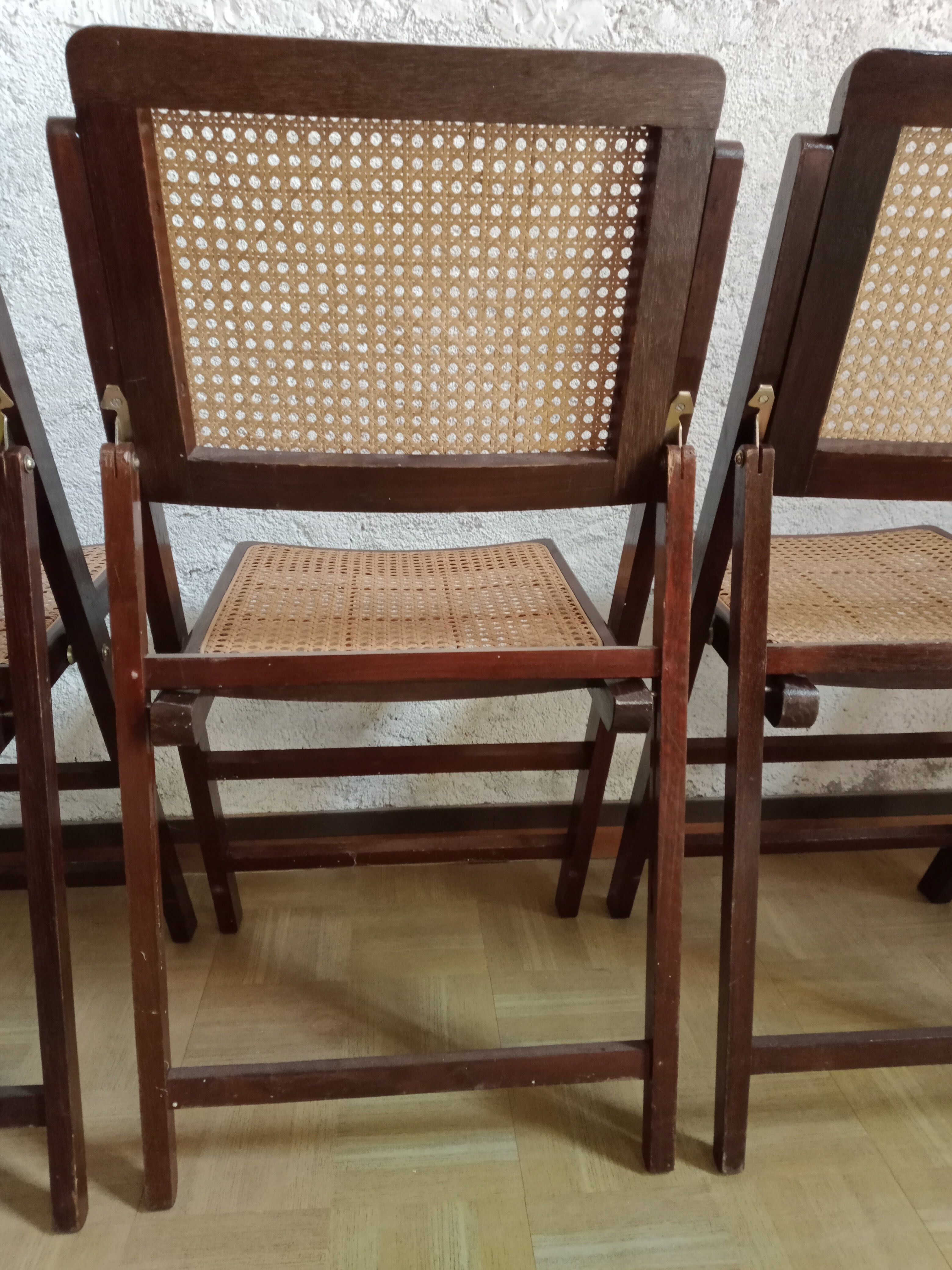 70s folding chairs canning chairs set of four