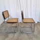 Set of 2 Vintage Cesca Cane Chair: 1970s Italian Mid-Century Modern Dining