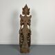 Grande statuette de kinaree, adorant, devi en bois sculpté. Thailande