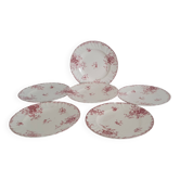 Set of 6 Longwy Enamel plates - Beauvais model - 1930s