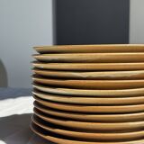 Lot de 12 assiettes à dessert en grès Village France