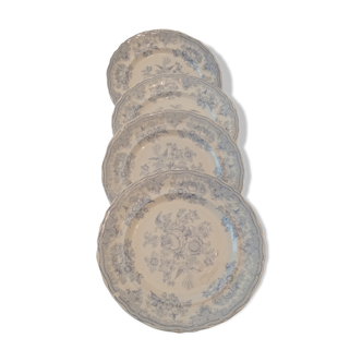 Set of 4 plates in English earthenware