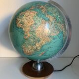 Vintage 1960 terrestrial globe JRO Verlag wood PVC - 43 cm