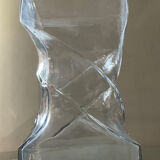 Vintage twisted molded glass vase
