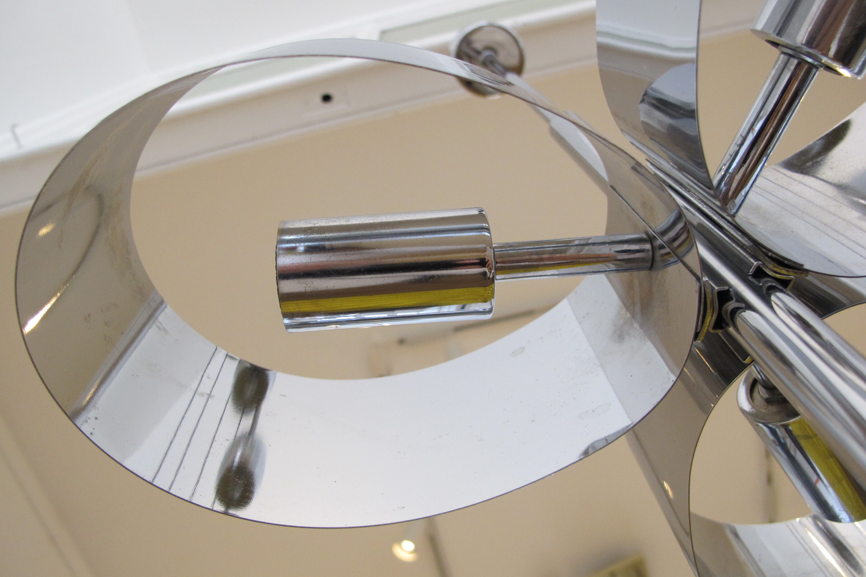 Lustre Trefle en Inox - 1970
