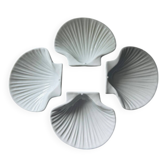 Set of 4 shell-shaped bowls