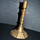 Antique bronze candlestick 18th century octagonal carved chandelier Louis XIV 23.5 cm