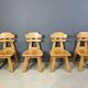 Vintage dutch brutalist oak dining chairs, 1960s