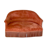 Pink velvet sofa