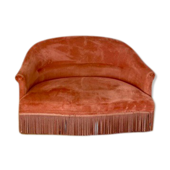 Pink velvet sofa